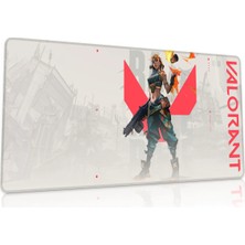 Duvarda Valorant Raze Gaming Oyuncu 90X40 cm Mousepad Dikişli Kaymaz Taban Xl
