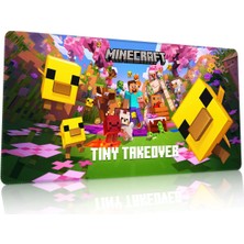 Duvarda Minecraft Gaming 90X40 cm Mouse Pad Dikişli Kaymaz Taban Xl Oyuncu Mousepad