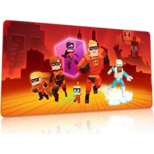 Duvarda Inanılmaz Aile Gaming Oyuncu 90X40 cm Mousepad Dikişli Kaymaz Taban Xl