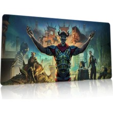 Duvarda The Elder Scrolls Gaming Oyuncu 90X40 cm Mousepad Dikişli Kaymaz Taban Xl