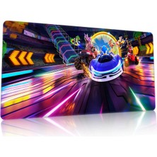 Duvarda Sonic Racing Gaming Oyuncu 90X40 cm Mousepad Dikişli Kaymaz Taban Xl