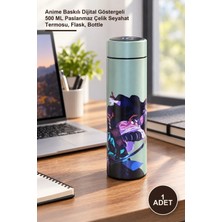 Yenilig 1 Adet Termos – Anime Baskılı Dijital Göstergeli 500 ml Paslanmaz Çelik Seyahat Termosu, Flask, Bottle