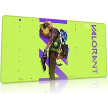 Duvarda Valorant Gekko Gaming Oyuncu 90X40 cm Mousepad Dikişli Kaymaz Taban Xl
