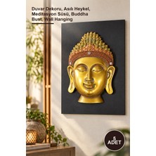 Yenilig 5 Adet Duvara Asmalı Buda Büstü – Duvar Dekoru, Asılı Heykel, Meditasyon Süsü, Buddha Bust, Wall Hanging