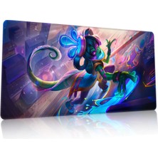 Duvarda League Of Legends Neeko Gaming Oyuncu 90X40 cm Mouse Pad Dikişli Kaymaz Tabanlı Xl Mousepad