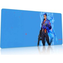 Duvarda Valorant Yoru Gaming Oyuncu 90X40 cm Mousepad Dikişli Kaymaz Taban Xl
