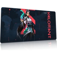 Duvarda Valorant Sage Gaming Oyuncu 90X40 cm Mousepad Dikişli Kaymaz Taban Xl