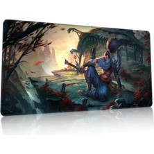 Duvarda League Of Legends Yasuo Gaming Oyuncu 90X40 cm Mousepad Dikişli Kaymaz Taban Xl