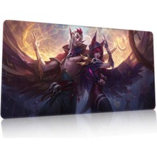 Duvarda League Of Legends Xayah Rakan Gaming Oyuncu 90X40 cm Mousepad Dikişli Kaymaz Taban Xl