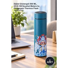Yenilig 2 Adet Paslanmaz Çelik Termos – Dijital Göstergeli 500 Ml, 23×6 cm Seyahat Matara Isı Göstergesi Thermos Flask