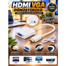 HDMI To VGA Dönüştürücü 1080P 3.5mm Ses Çıkışlı HDMI Erkek VGA Dişi Adaptör