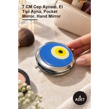 Yenilig 4 Adet Nazar Boncuklu El Aynası – 7 cm Cep Aynası, El Tipi Ayna, Pocket Mirror, Hand Mirror