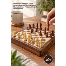 Yenilig 4 Adet Ahşap Satranç Takımı – Mıknatıslı Katlanabilir Kutulu Satranç Oyunu 17.5 cm Wooden Magnetic Chess Foldable Chess Set