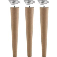 (3'lü Set) Ahşap Sehpa Ayak Takımı 45 cm Zigon Puf Tabure Ayağı Masa Ayakları Açılı Bağlantı Aparatı Dahil