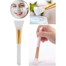 Pembe Silikon Maske Sürme Fırçası ve Maske Spatulası