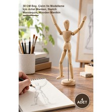 Yenilig 4 Adet Ahşap Eskiz Manken – 30 cm Boy, Çizim ve Modelleme Için Artist Manken, Sketch Mannequin, Wooden Manikin