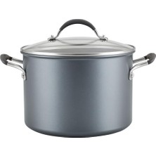 Tencere; Scratch Defense Kapaklı 24 Cm, 7,6 L Indüksiyon Tencere, Son Derece Uzun Ömürlü Yapışmaz Kaplamalı, Bulaşık Makinesinde Yıkanabilir ve Fırına Dayanıklı, Grafit Pewter Kaplama