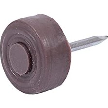 Plastik 25'li 16 mm Çivili Masa Sandalye Zemin Koruyucu Ayak Kahve Çap