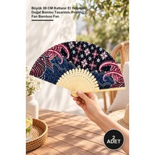 Yenilig 2 Adet Bambu Yelpaze – Büyük 30 cm Katlanır El Yelpazesi, Doğal Bambu Tasarımlı, Folding Fan Bamboo Fan