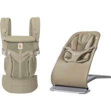 Ergobaby Bouncer & Taşıyıcı Seti | Evolve Soft Olive & Omni Classic Mesh Soft Olive