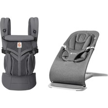 Ergobaby Bouncer & Taşıyıcı Seti | Evolve Charcoal Grey & Omni Classic Mesh Charcoal Grey
