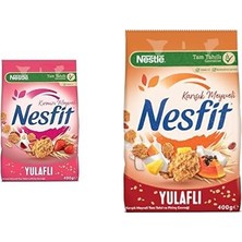 Nesfit Kırmızı Meyveli Tam Tahıl ve Pirinç Gevreği; 400 G ve Nestlé Nesfit Tam Tahıllı Karışık Meyveli Mısır Gevreği, 400 G