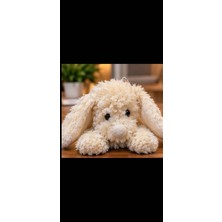 Toys Krem Beyaz Peluş Tavşan Uzun Kulaklı Sevimli Yumuşak Uyku Arkadaşı 15 cm