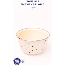 Emaye Karıştırma ve Salata Kabı, 24 Cm, 4 L, Ocakta Kullanılabilir