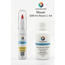 COLORGUARD Nissan QAB İnci Beyazı 2. Kat İğneli & Fırçalı Şişe Rötuş Boyası ve Yüzey Temizleme Solüsyonu Seti