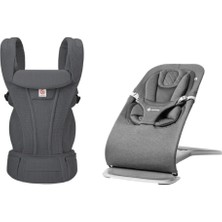 Ergobaby Bouncer & Taşıyıcı Seti | Evolve Charcoal Grey & Omni Deluxe Mesh Graphite Grey