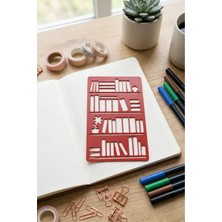Bullet Journal Kitaplık Şablon Cetvel - Okuma Listesi & Kütüphane Çizimi