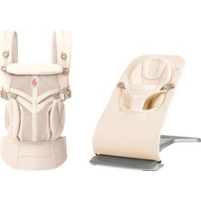 Ergobaby Bouncer & Taşıyıcı Seti | Evolve Mesh Cream & Omni Classic Mesh Natural Beige