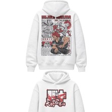 Fuddy Moda Oversize Hanma Yujiro Sırt Baskılı Kapüşonlu Sweatshirt, Unisex Baki Anime Temalı Hoodie