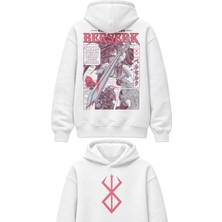 Fuddy Moda Oversize Guts Sırt Baskılı Kapüşonlu Sweatshirt, Unisex Berserk Anime Temalı Hoodie