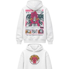 Fuddy Moda Oversize Gogeta Sırt Baskılı Kapüşonlu Sweatshirt, Unisex Dragon Ball Anime Temalı Hoodie