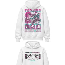 Fuddy Moda Unisex Oversize Tanjiro Kamado Sırt Baskılı Kapüşonlu Demon Slayer Anime Sweatshirt