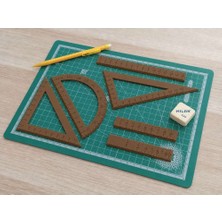 Birsence 3D Baskı Geometri Cetvel Seti - Iletki, Gönye ve Ölçüm Araçları - Kahverengi