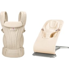 Ergobaby Bouncer & Taşıyıcı Seti | Evolve Mesh Cream & Omni Deluxe Mesh Natural Beige
