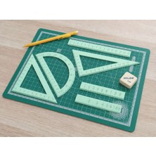 Birsence 3D Baskı Geometri Cetvel Seti - Iletki, Gönye ve Ölçüm Araçları - Mint