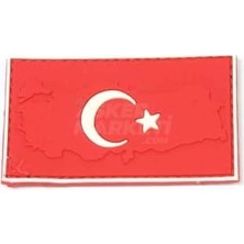 Haritalı Türk Bayrağı Peç Arma (Kırmızı)