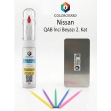 COLORGUARD Nissan QAB İnci Beyazı 2. Kat Rötuş Seti - 2 si 1 Arada İğne ve Fırça Uçlu Şişe, Rötuş Çeliği ve Rötuş Çubuğu