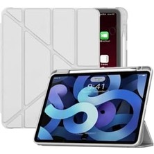 iPad 7./8./9. Nesil 10.2" Akıllı Tablet Kılıfı, Katlanır Standlı, Kalemlikli ve Uyku Modlu, Gri