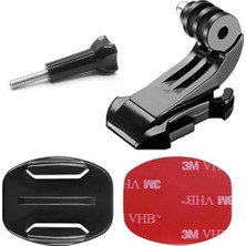 Gplus BS04YVJ 4 Parça Flat Zemin Düz Yüzey J-Hook Hızlı Tak Aksiyon Kamera 3m Yapışkan Motor Kask Bağlantı Set
