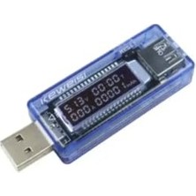 Keweisi USB Voltmetre Ampermetre; USB Şarj Kapasitesi Test Cihazı, Mavi