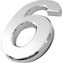 Yapışkanlı Kapı Numarası Küçük Boy Numara 6 Rakam Altı Sayısı Numaralar, 50 Mm, 5 Cm, 1 Adet, Krom Renk