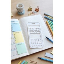 Karmelom Studio Telefon Şeklinde Bullet Journal Simgeler Şablon Cetvel