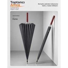 Toptancı Amca 24 Telli Uzun Saplı, Büyük Güçlendirilmiş Ağır Yağmurlara Dayanıklı Rüzgar Geçirmez  Şemsiye