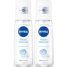 Kadın Pump Sprey Deodorant Fresh Natural 48 Saat Deodorant Koruması 75 ml X2