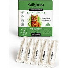 Vitpaw Kediler Için Bitkisel Parazit Damla Deri Bakımı 5x1 ml