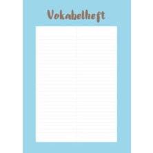 Vokabelheft Für Alle Sprachen (A4; Liniert, 2 Spalten, Lineatur 53,108 Seiten, Glänzendes Softcover, Design: Pastellblau, Klassisch Mit Linien)